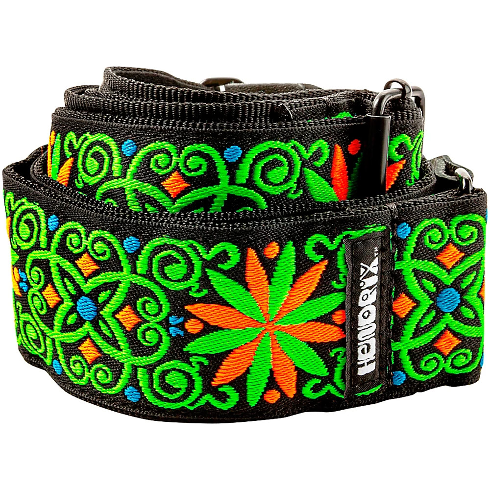 Dunlop Jimi Hendrix Blacklight Fillmore Guitar Strap Green