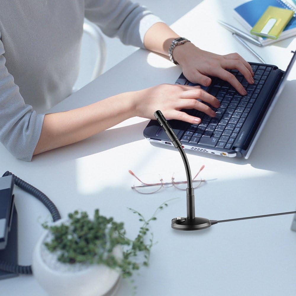 USB Microphone for Computer, Plug & Play Desktop Mic for Recording, Gaming