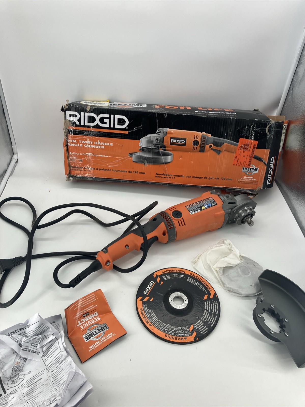 RIDGID R10202 15A 7” Angle Grinder Heavy Duty – Tested Ships Fast