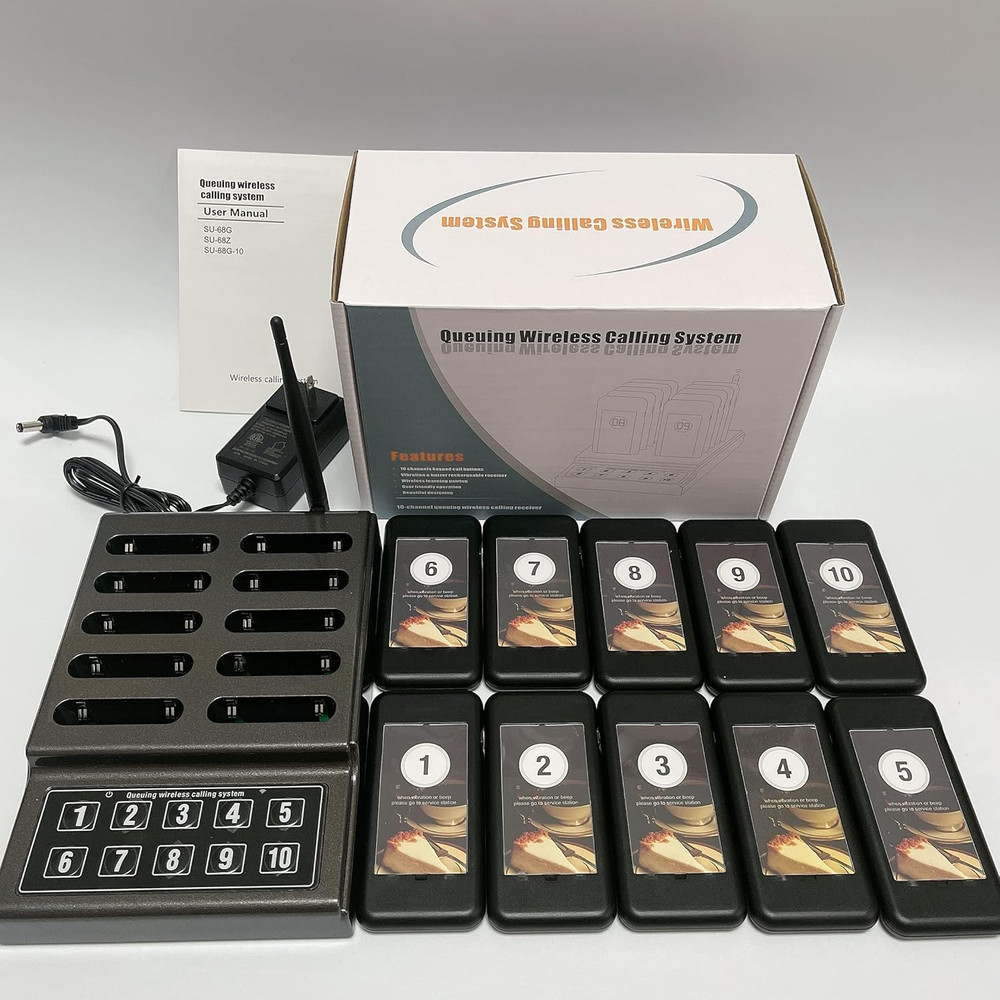 10 Pager Buzzers 1 Keypad Queue Number Call Wireless Calling System Queue Call R