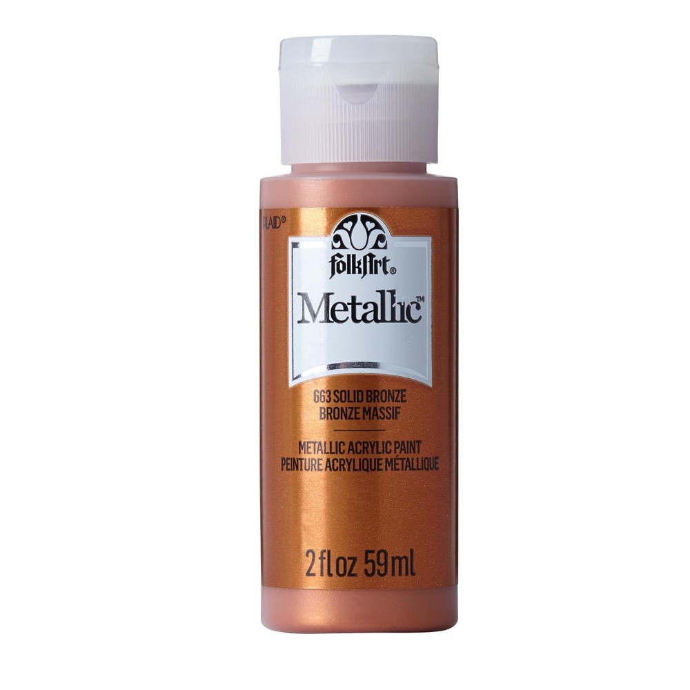 Metallic Acrylic Paint Assorted Colors 2 Ounce 663 Solid Bronze Single