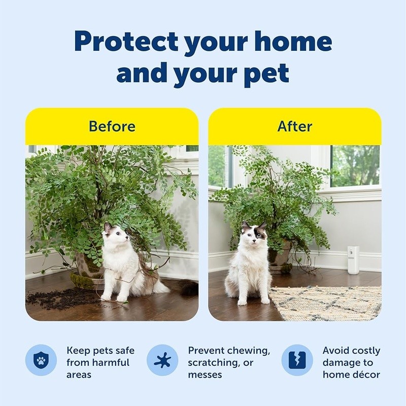 Automatic Spray Pet Deterrent Motion Sensor Behavior Trainer Refills Mess-Free