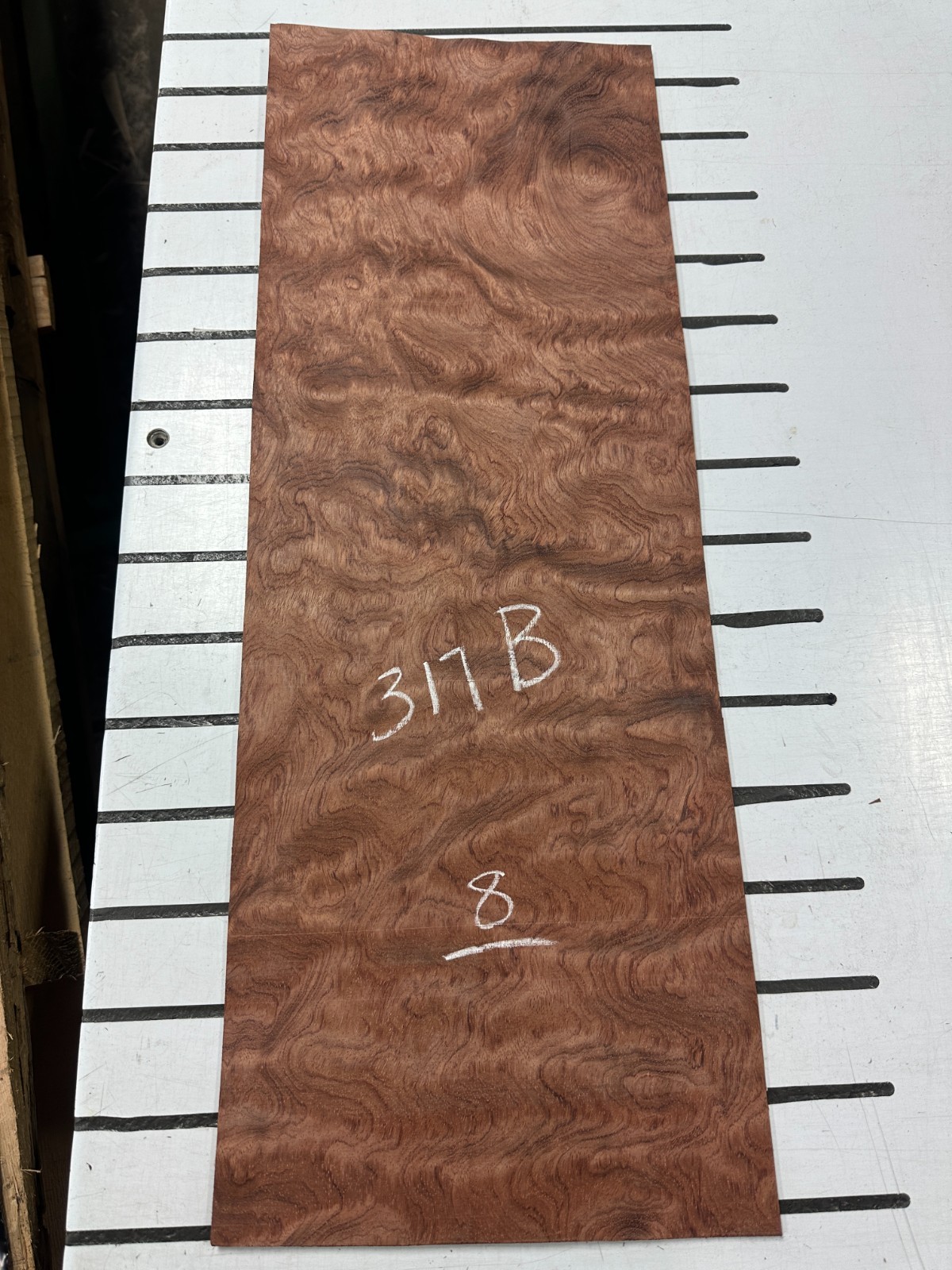 Bubinga Raw Wood Veneer 2 sheets 28'' x 10'' 317B