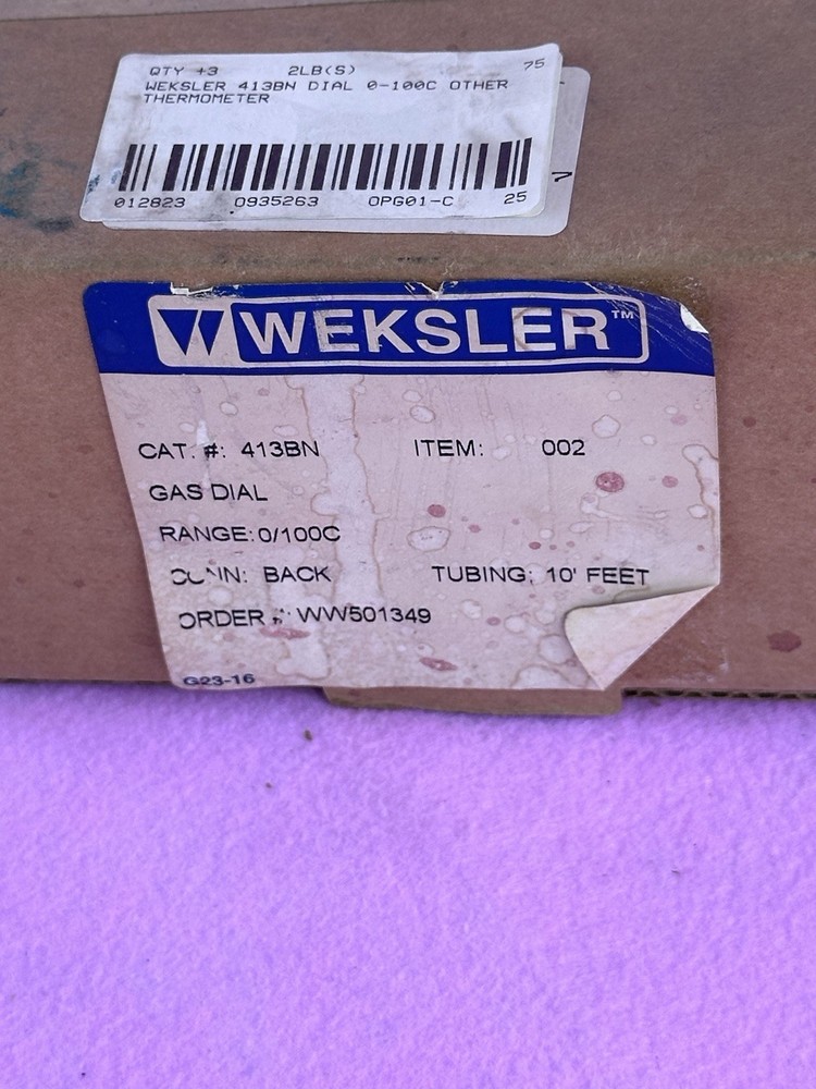 WEKSLER 413BN DIAL THERMOMETER 0-100C