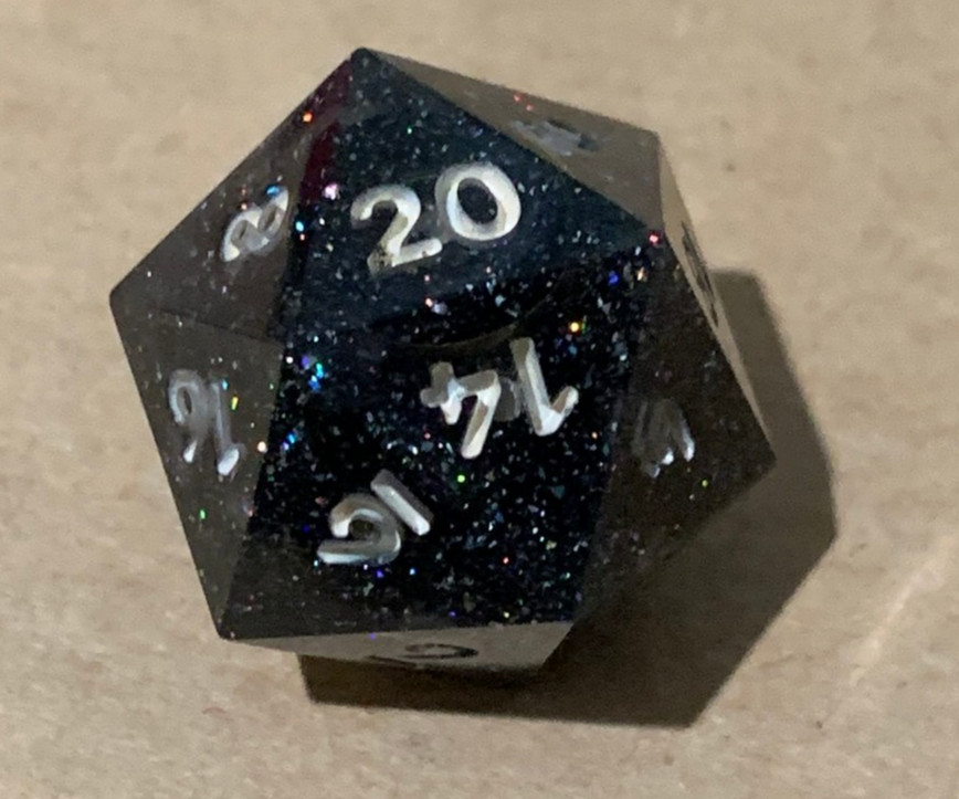 Electronic Dice - D20 (Midnight Galaxy) - RGB Polyhedral Dice, App-Controlled...