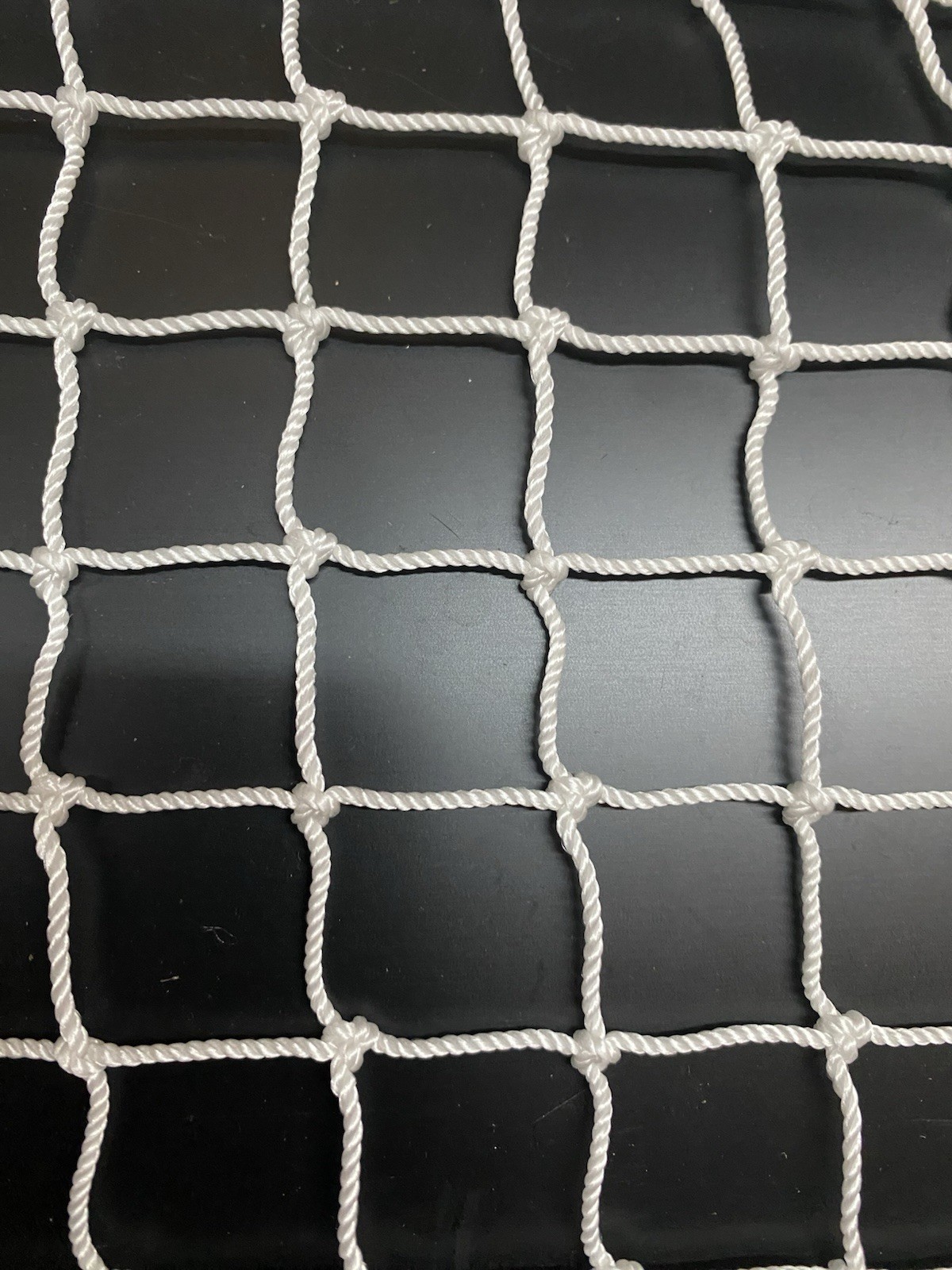 12' x 3'  WHITE SQUARE MESH SOCCER IMPACT NET  4"  #36 VOLLEYBALL NETTING