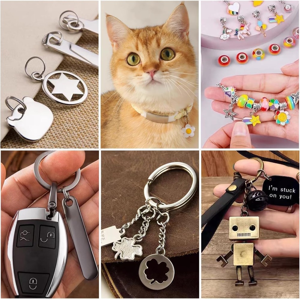 100 PCS 5/8" Small Split Ring for Keychains, Double Loops Round Split Jump Rings