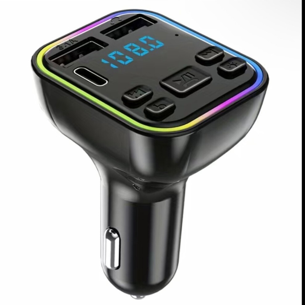 BLUETOOTH CAR FM TRANSMITTER DUAL USB3.1A TYPEC FAST CHARGER HAND FREE G38