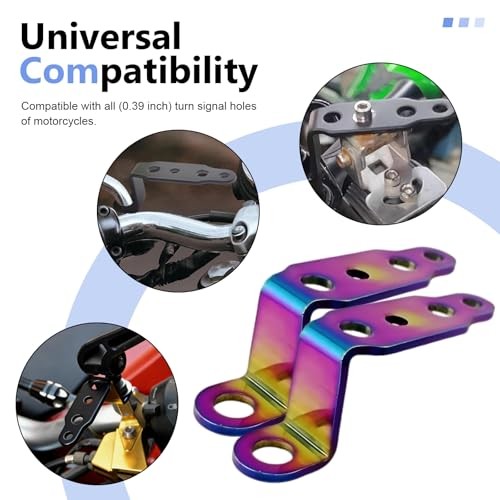 Motorcycle LED Light Mount Brackets, Multi-Hole Adjustable 2 PCS Multicolored