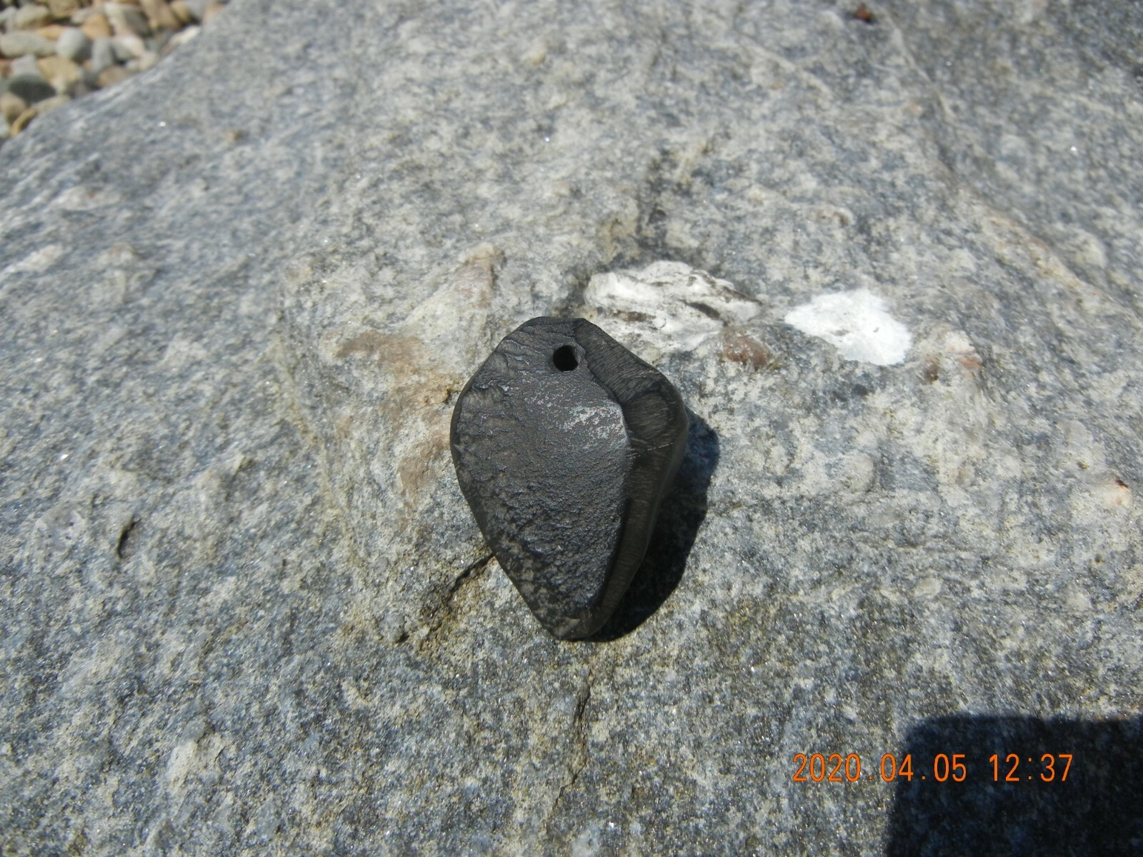 Partially Finished Native American Flint Pendant Banded Slate Arrowhead HagStone