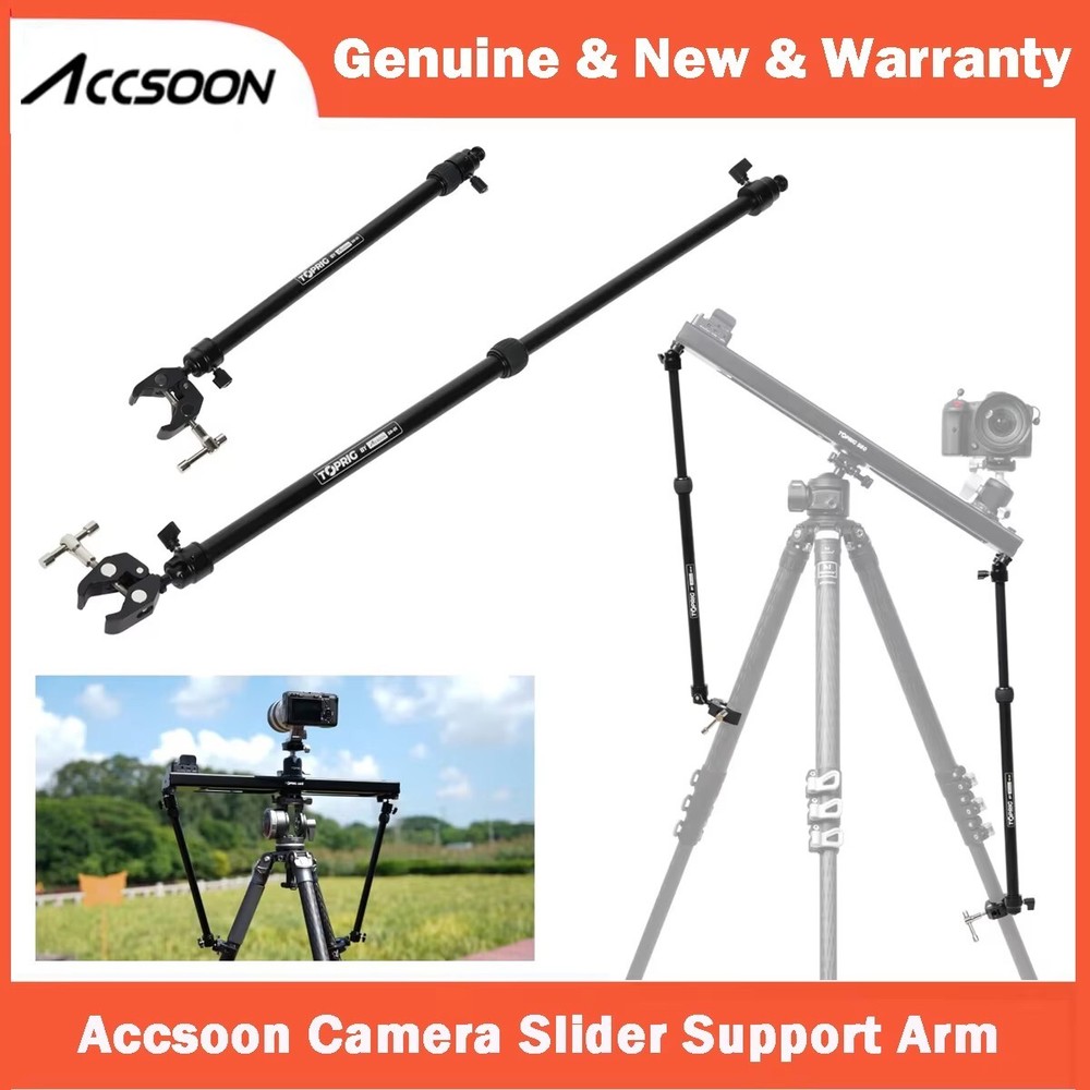 2x Accsoon Camera Slider Support Arm Extendable Adjustable Tripod Stability Arm