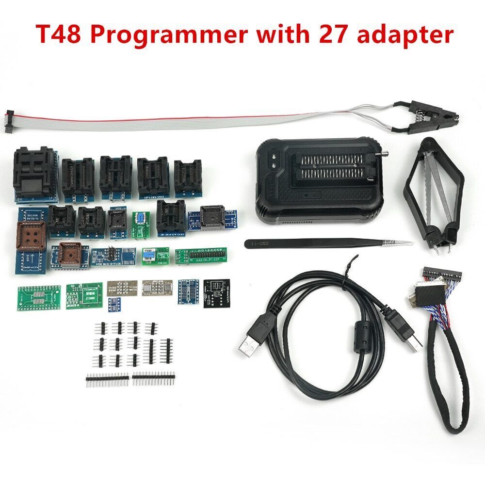 T48 High speed Universal Programmer+Adapters+Test Clip PIC Bios support 31000+