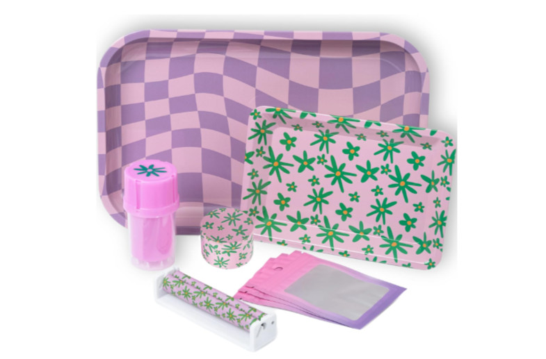 Pink Rolling Tray Set, Bundle by Gray Oval