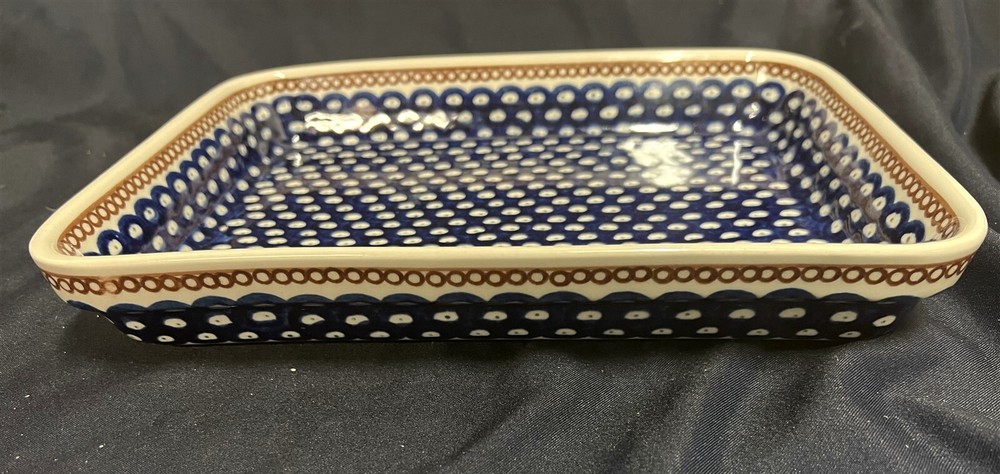 BOLESLAWIEC POLISH POTTERY "BOW45" 12" x 9" Rectangular Baker