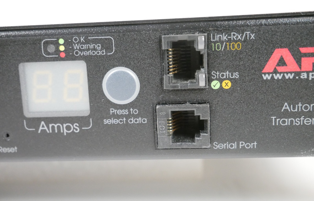 APC AP7723 AC 230 V Ethernet 10/100 Rack Mountable Automatic Transfer Switch