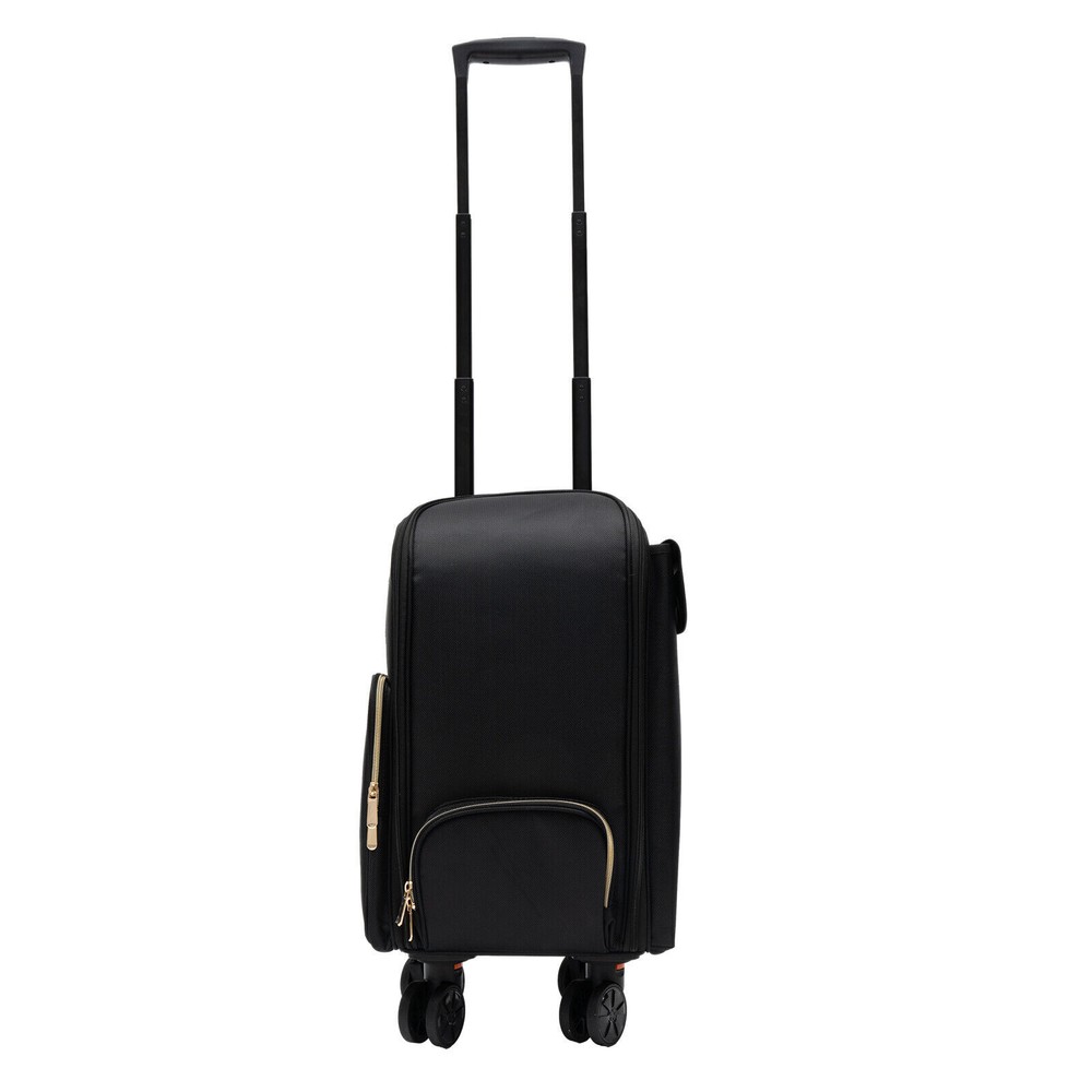 Professional Makeup Case,Rolling Makeup Train Case,Cosmetic Storage Organizer