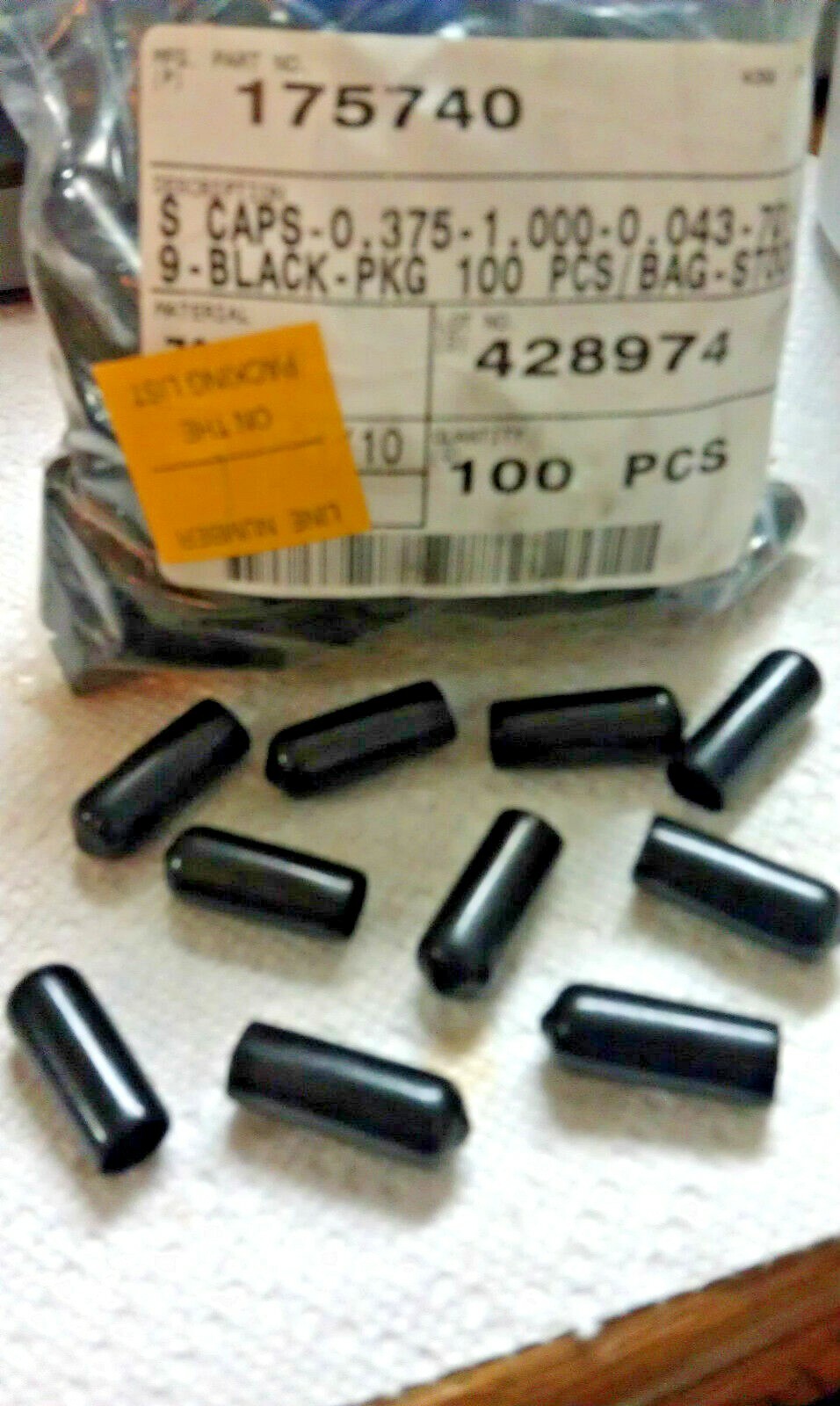 Pliable Vinyl Caps, Push-on Round Cap Fits 3/8"-7/16" OD, 1" Inside Height, *10