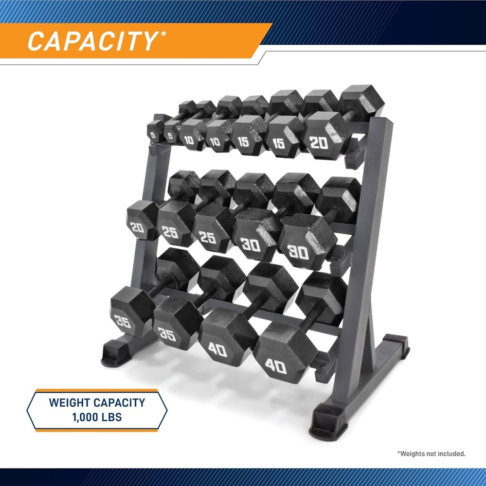 Space-Saving 3-Tier Weight Rack for Weights
