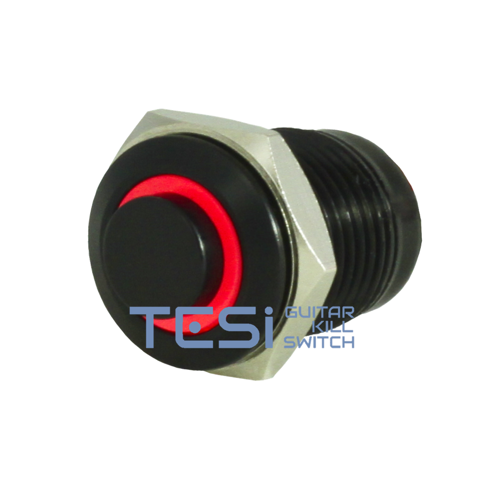 Tesi FILO 16MM LED Momentary Push Button Guitar Kill Switch Black/Red