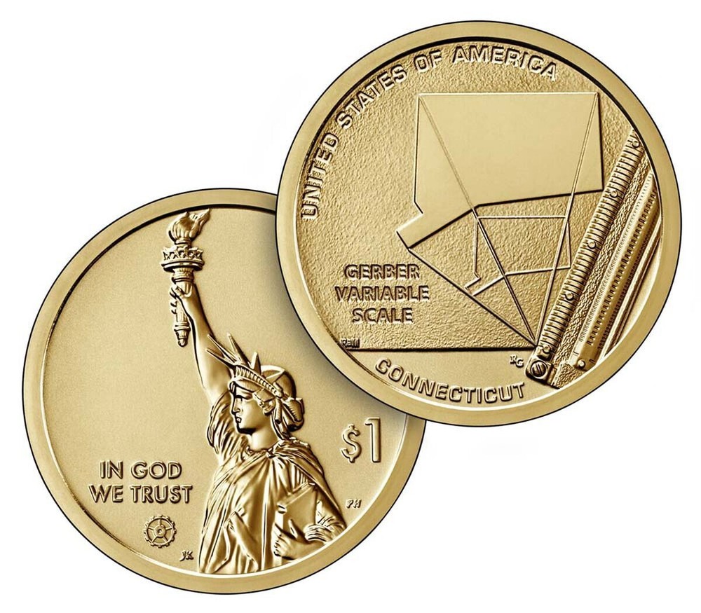 2020 P D Connecticut Innovation Dollar Gerber Variable Scale CT BU US Mint