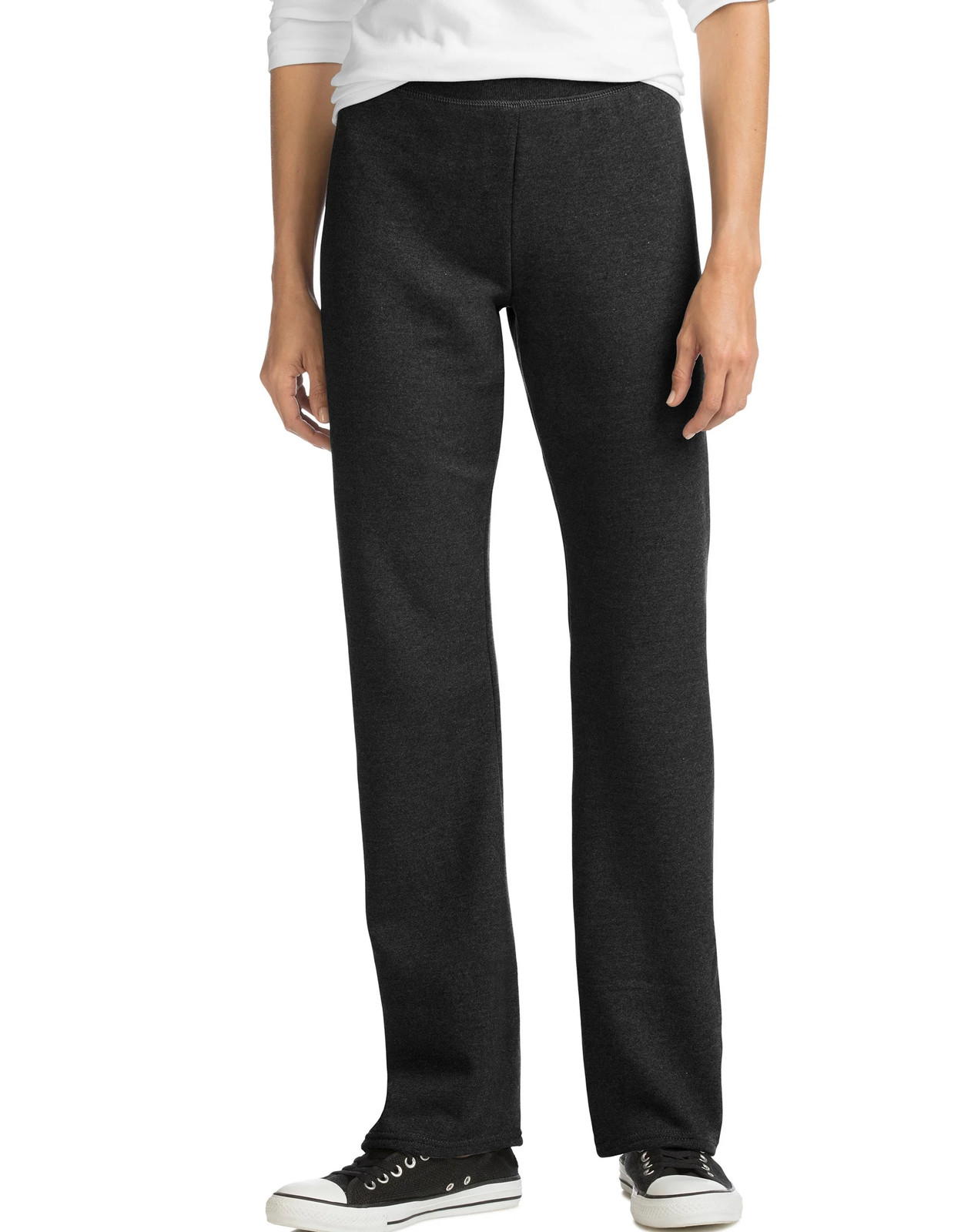 Hanes Women's Sweatpants Petite Open Bottom Leg ComfortSoft EcoSmart Elastic