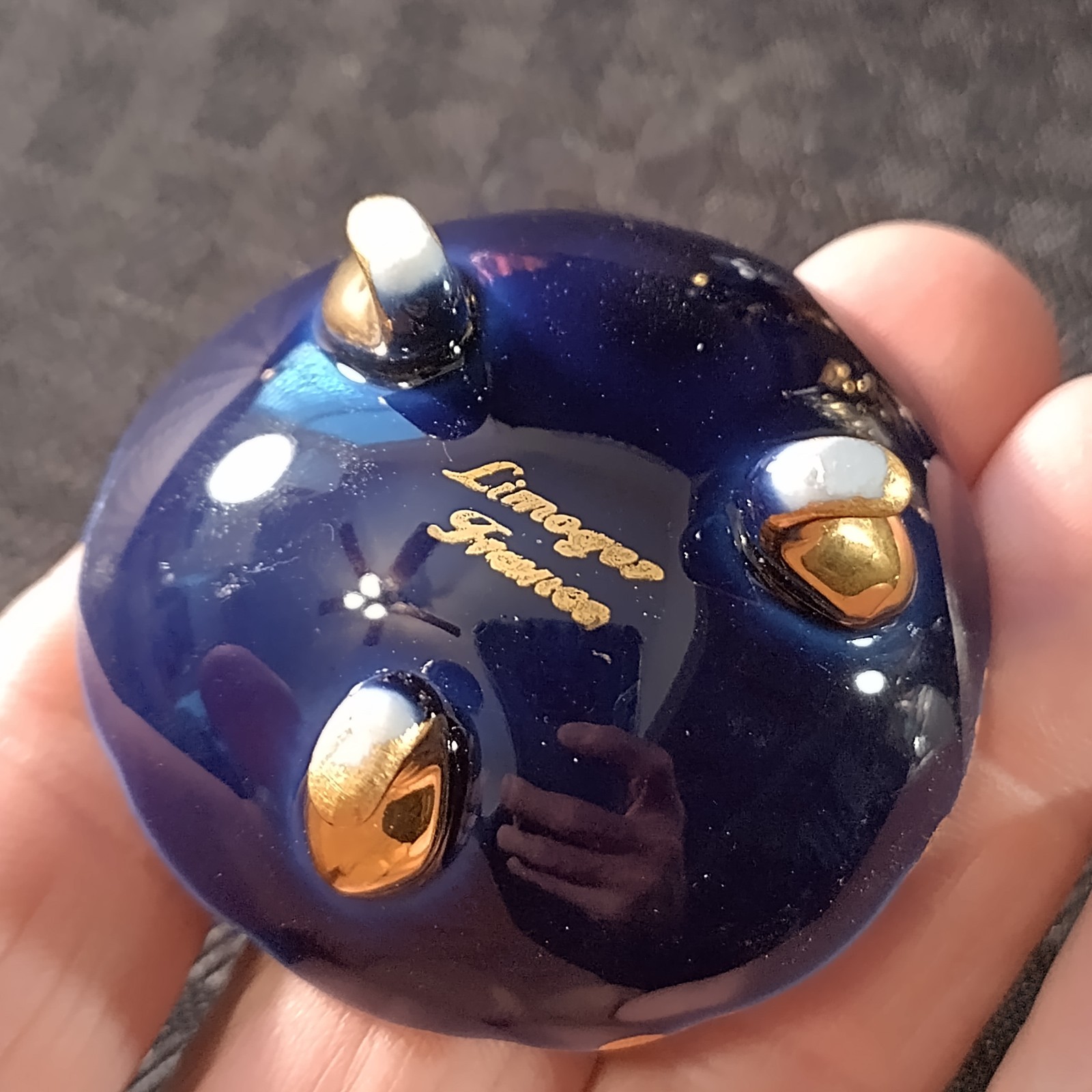 Limoges Cobalt Blue and Gold Miniatures Courting Couple Set Of 7 Pieces