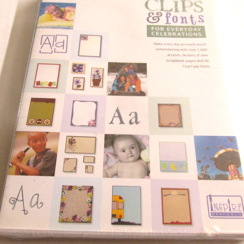 Creating Keepsakes Clips Fonts For Everyday Celebrations Graphic CD Software NIP