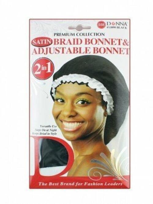 Donna Collection Donna Premium Collection 2in1 Satin Braid Bonnet & Adjustable
