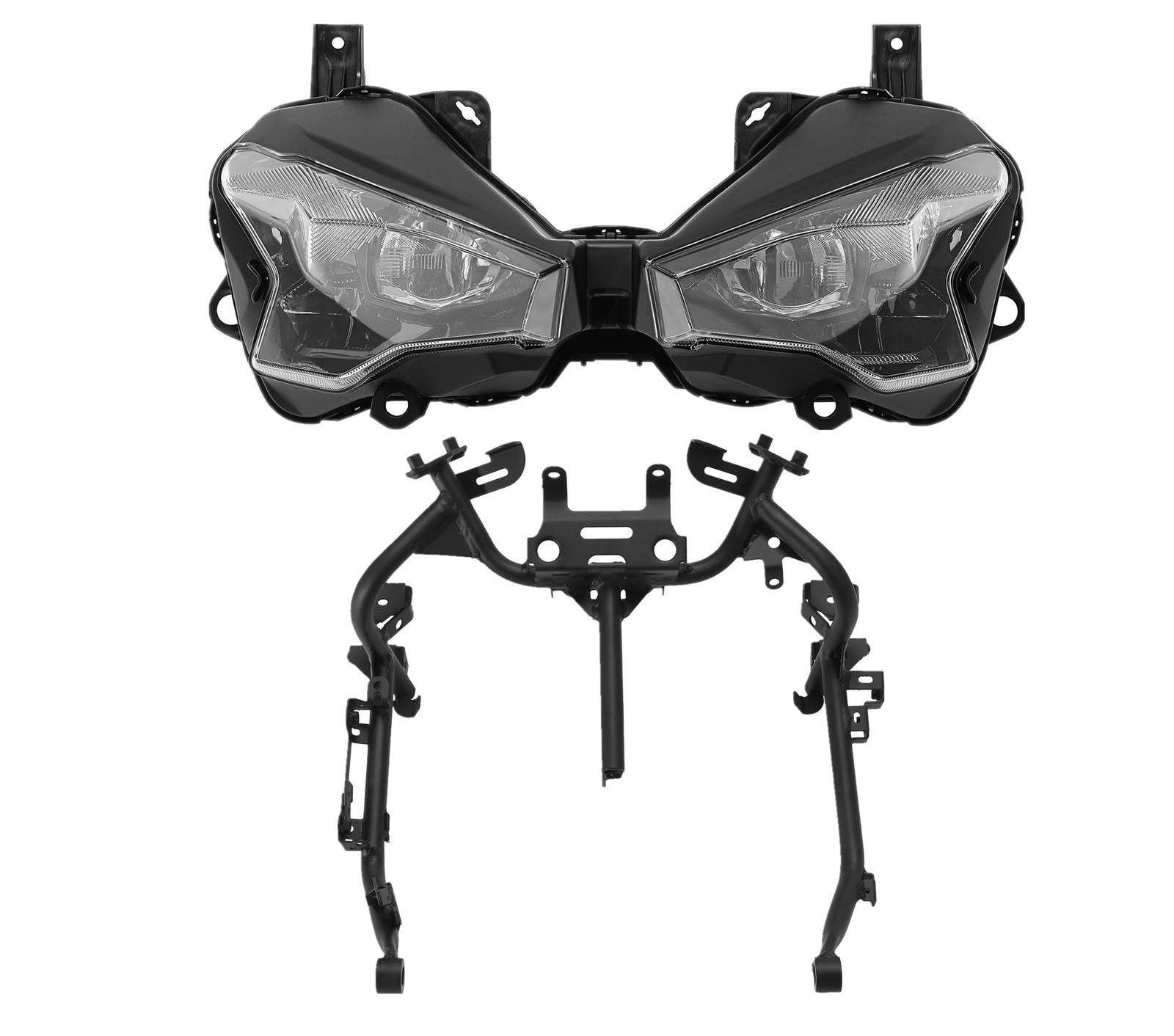 Front LED Headlight &Upper Fairing Stay Bracket Fit For Kawasaki Ninja 500 24-25