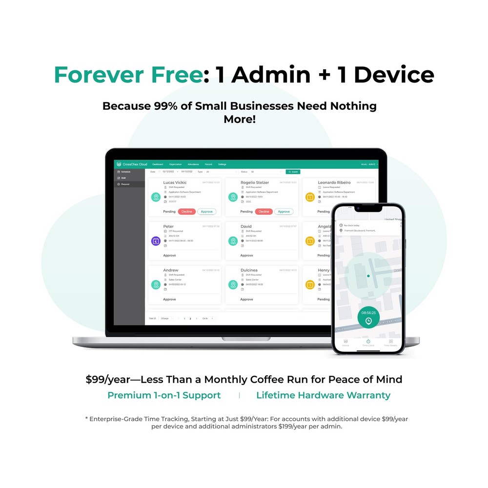 ANVIZ FacePass 7 Pro Cloud-Based Time Clock with Face, RFID, PIN - Free Cloud...