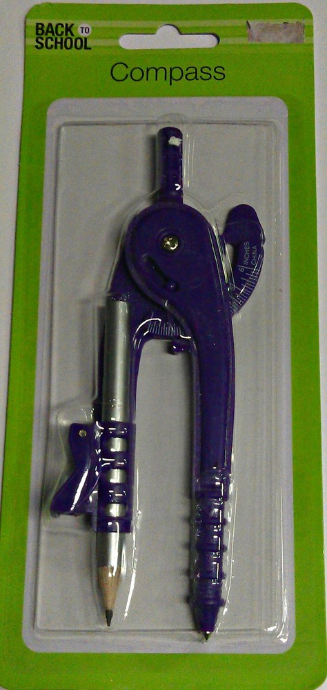 Purple Compass with Mini Silver Pencil