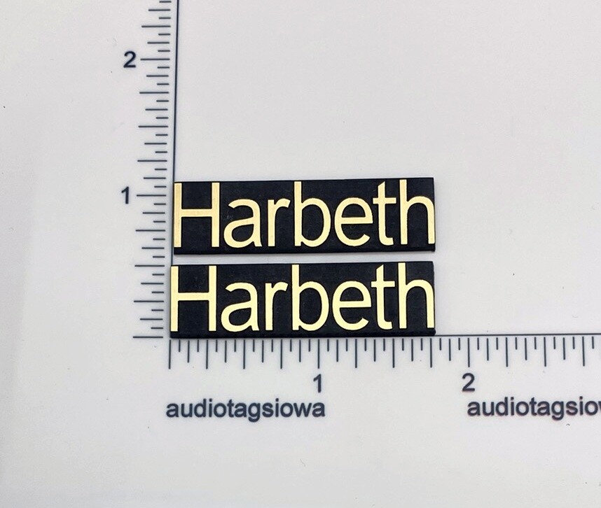 Harbeth Custom Incised Speaker Badges Gold Pair Emblem