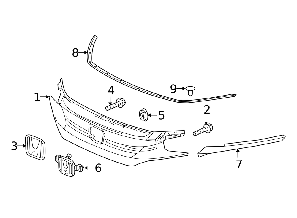 17'-19' HONDA CIVIC Front Emblem Base