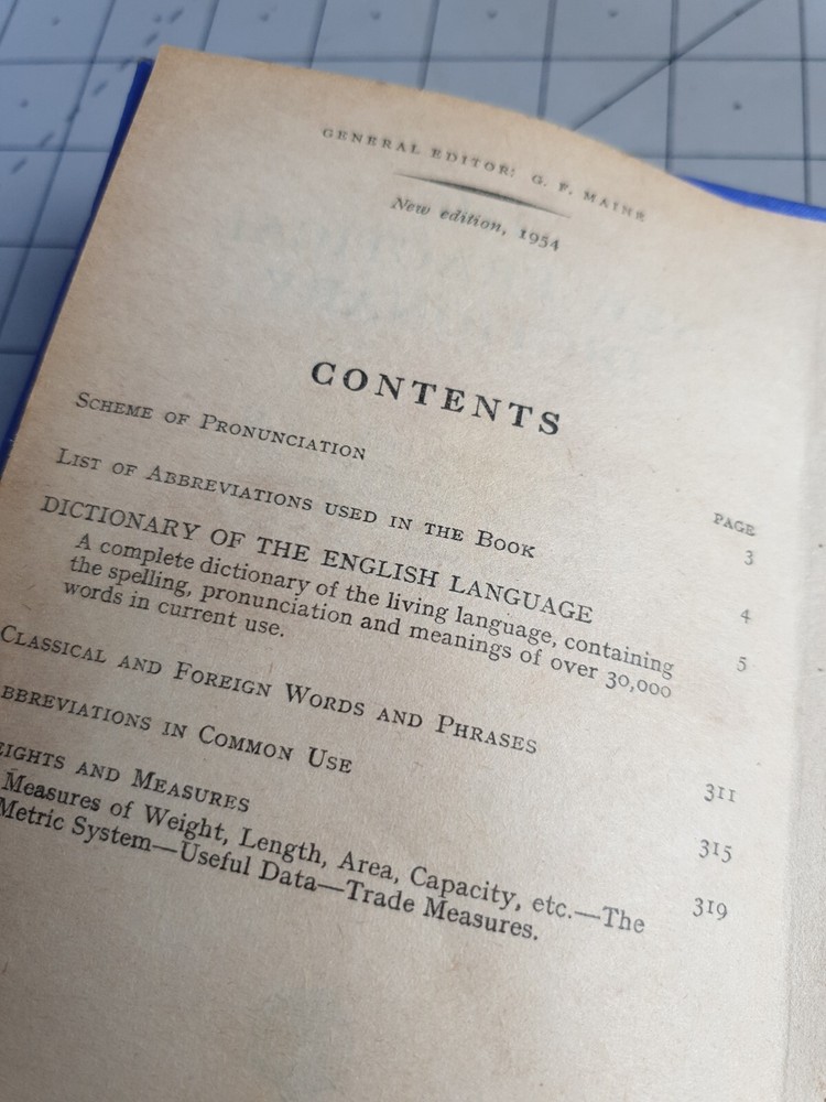 The New Practical Dictionary Collins 1954 Hardback Book