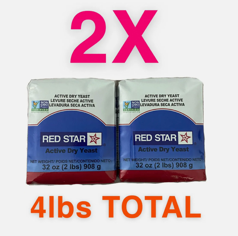 Red Star Active Dry Yeast- (2 lbs / 32oz) 2PACK