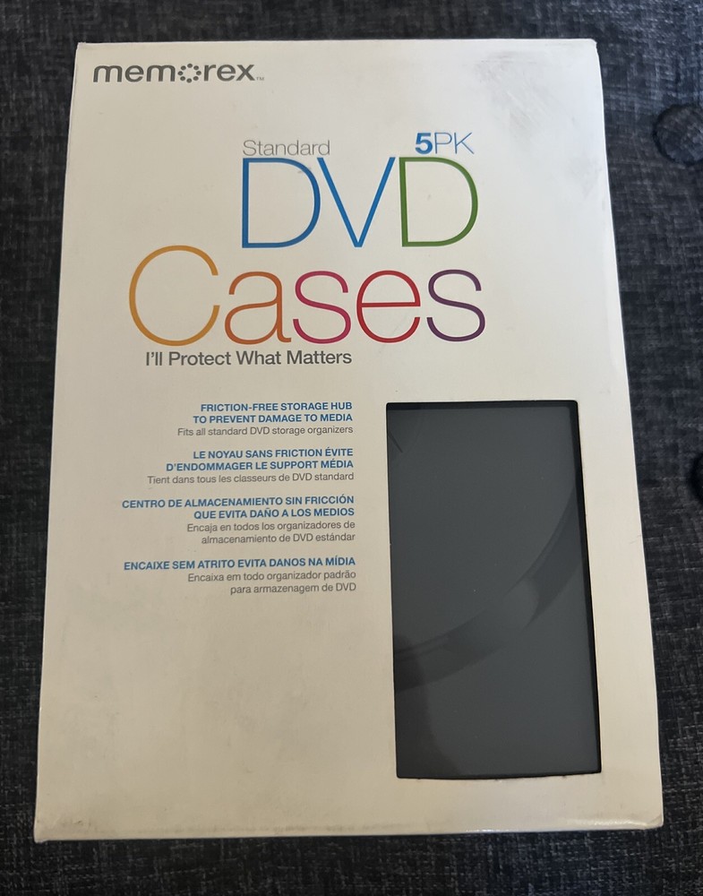 Memorex 5 Pack DVD Storage Cases 5 Cases