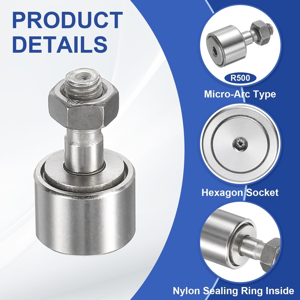 2Pcs CF5/KR13 PPX M5 Stud Needle Roller Stud Track Bearing (Hexagon Socket)