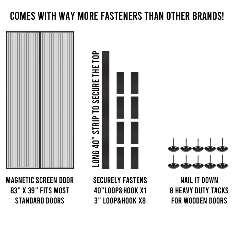 Mosquito Door Net Mesh Screen Bug Pet Patio Hands Free Magnetic Magic Closer USA