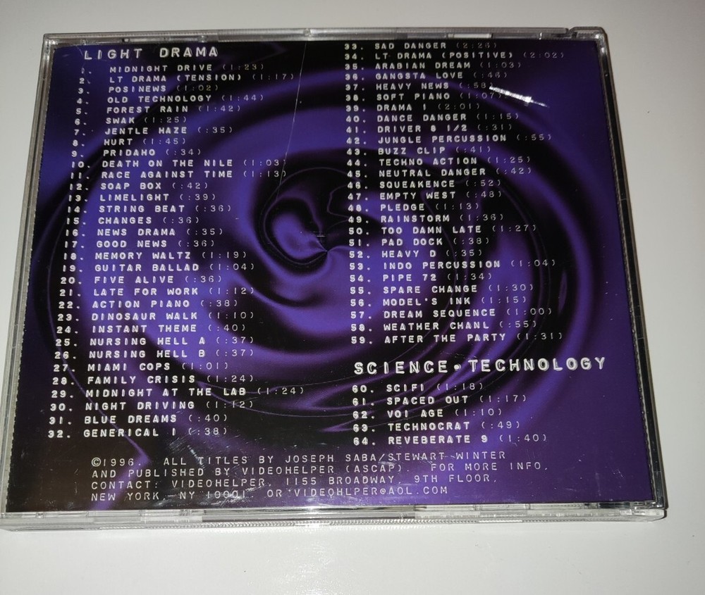 Video Helper Light Drama / Science Technology (Disc Three) Samples CD .