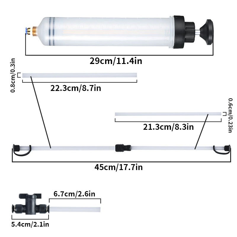 200cc Fluid Extractor Filling Syringe Transfer Liquid Pump Oil Extraction Auto