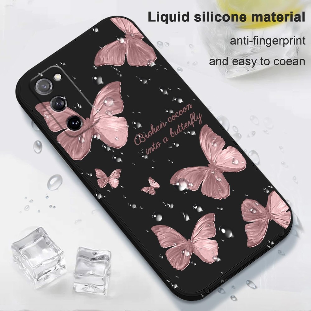 LEECG Galaxy S20 FE Case Flower Pattern Soft Silicone Microfiber Lining
