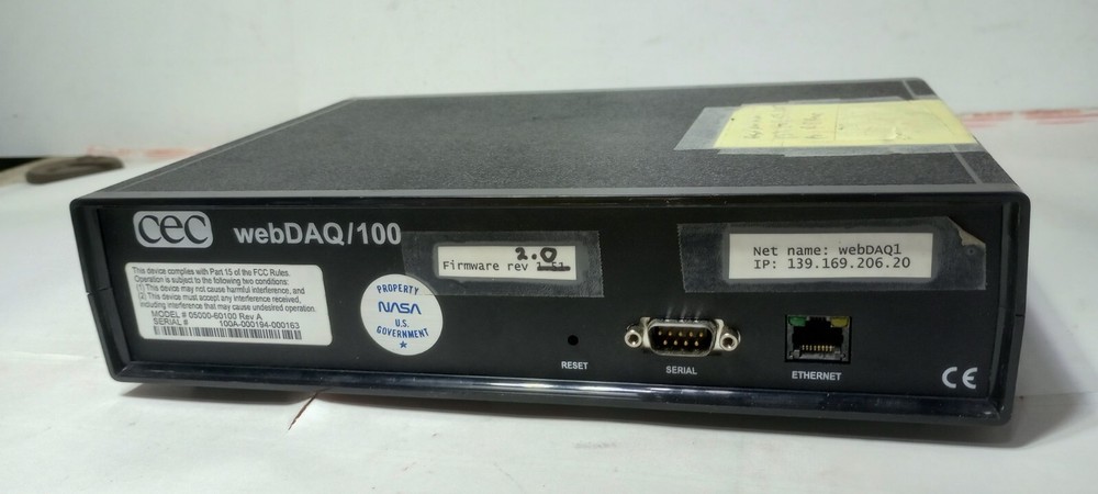 Excellent Condition CEC webDAQ/100 Data Acquisition Module Firmware Rev. 2.0