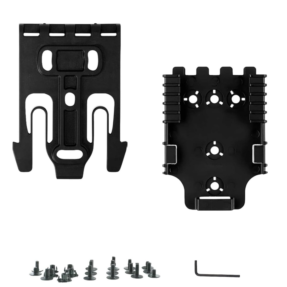 Quick Locking System Kit Belt Loop Drop Leg Holster Fork Plate Black