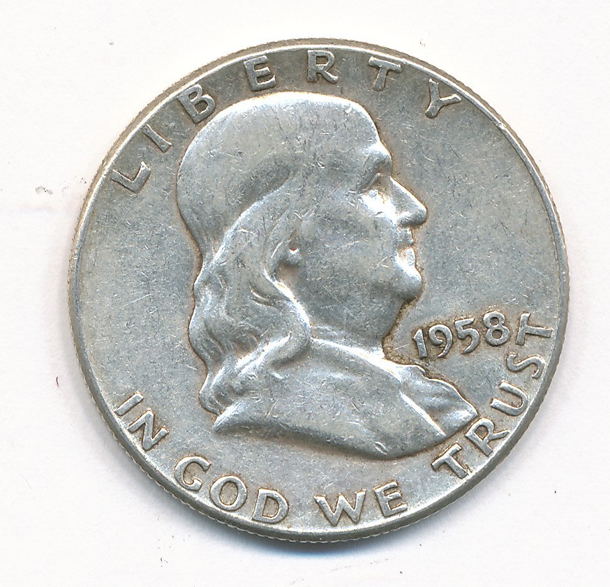1958 P FRANKLIN SILVER HALF DOLLAR