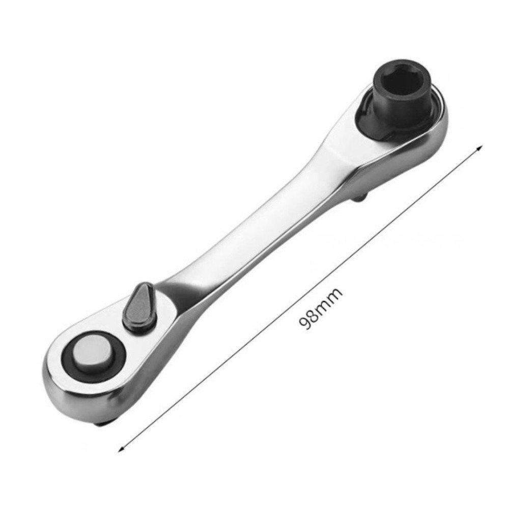 Compact for MINI 14 Ratchet Wrench Double Ended Hex Socket Screwdriver Tool