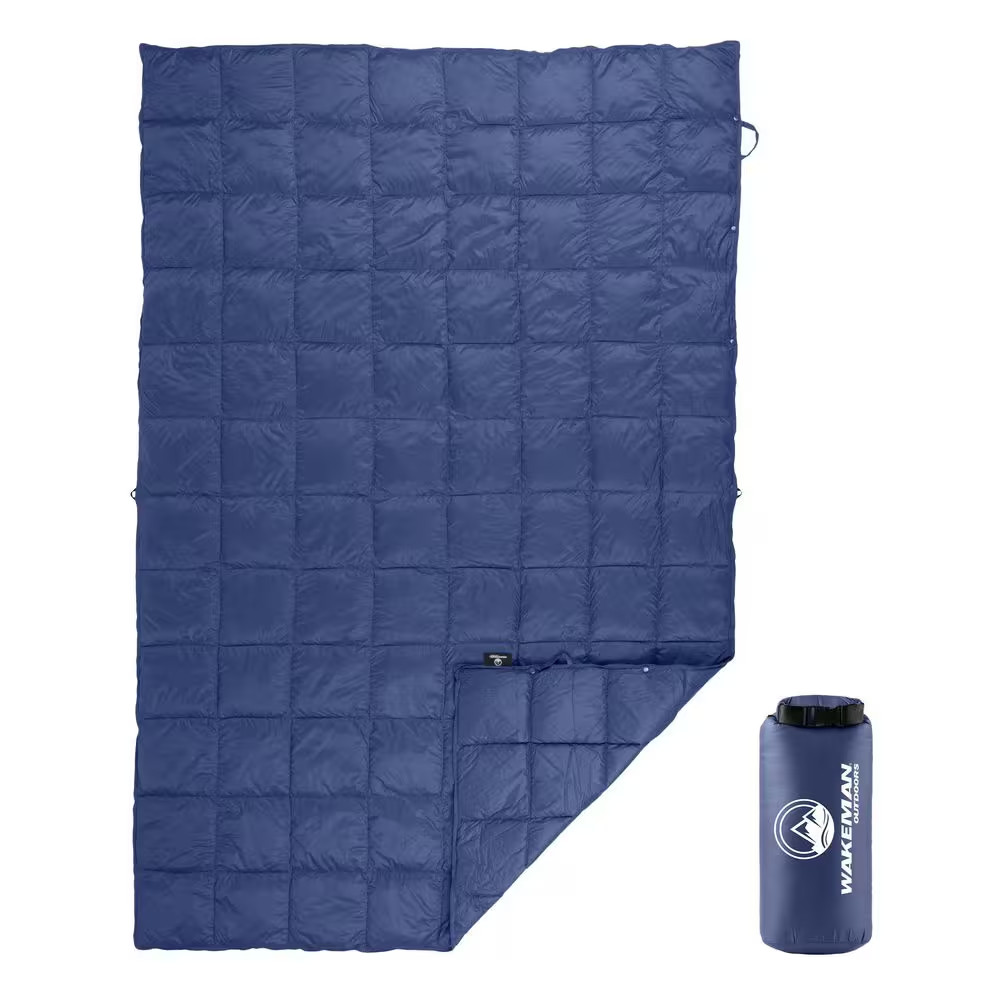 78 X 52 In. down Camp Blanket, Blue