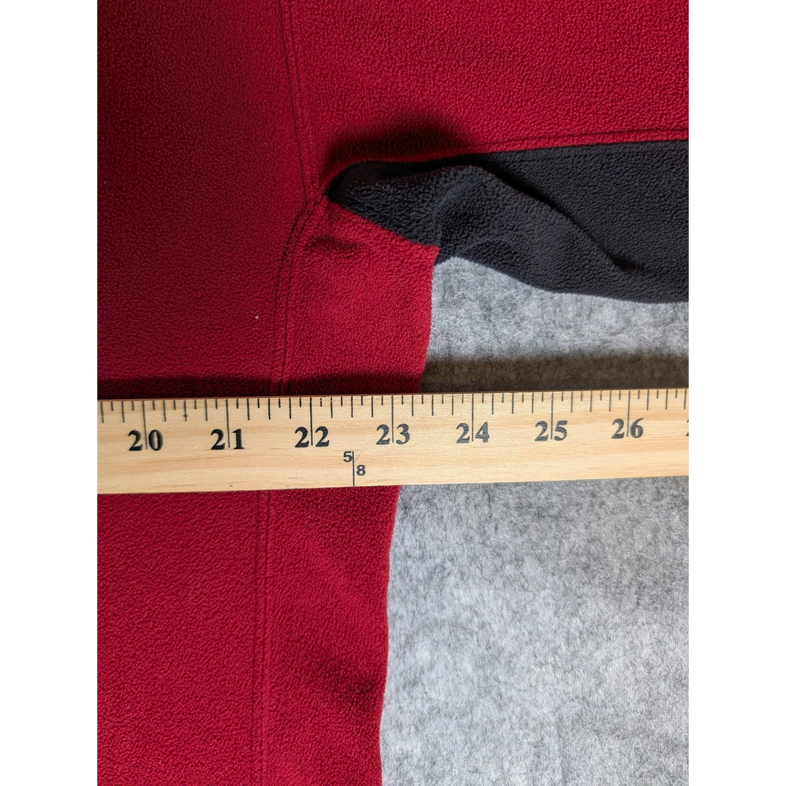 The North Face Mens Red Black Fleece Pullover 1/4 Zip Sweater Large L