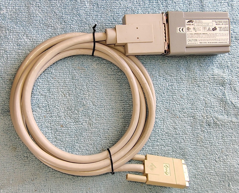 Sun Microsystems Ethernet AUI Adapter Cable CentreCom 210TS Transceiver 530-2021