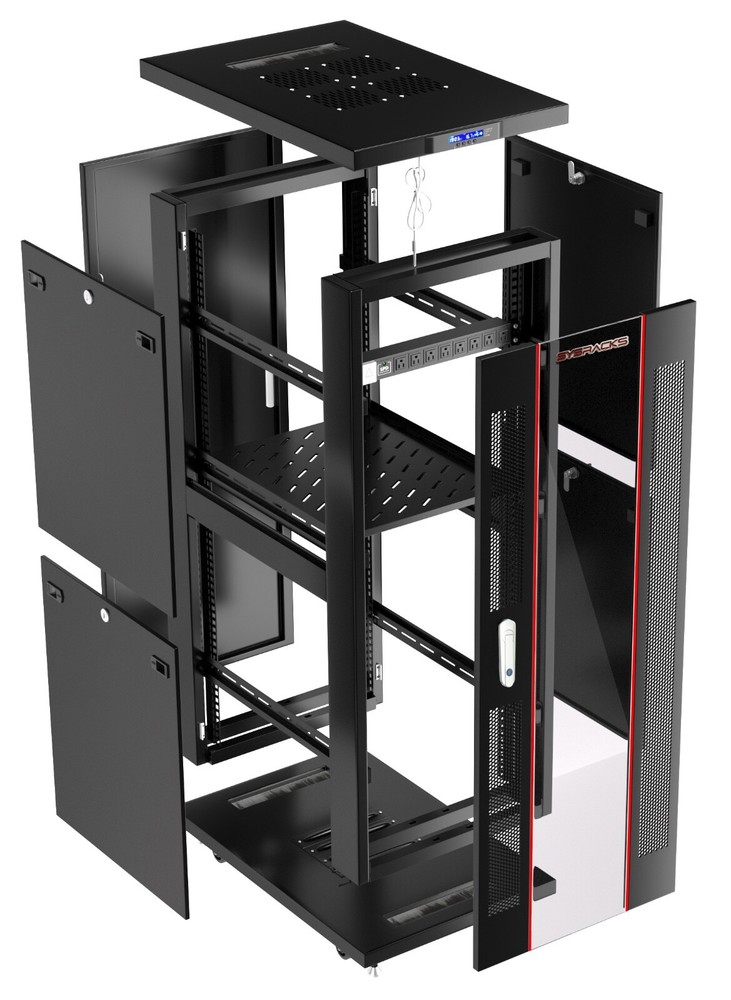 Sysracks 32U 24'' Deep IT Network Data Server Rack Cabinet
