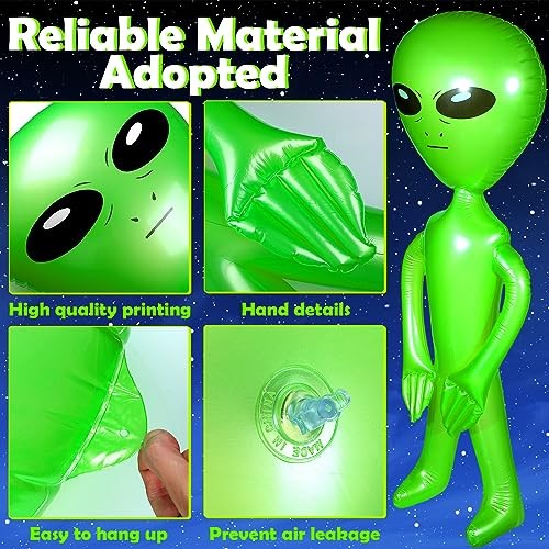 4 Pcs 63/35 Inch Halloween Giant Alien Inflatable Jumbo Blow up Green Alien